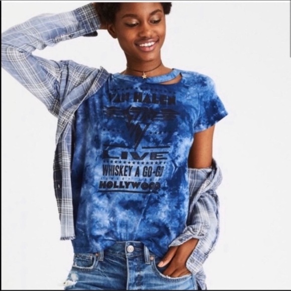 VAN HALEN tie dye Whiskey a go go Hollywood tee - Picture 1 of 8